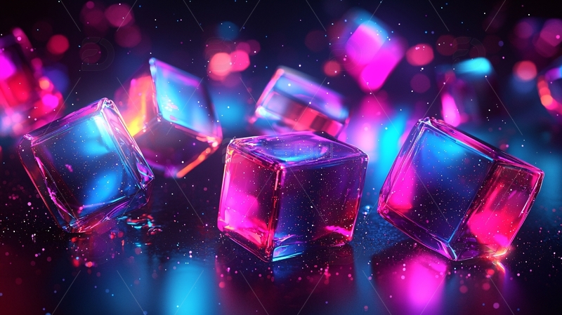 霓虹色冰块闪耀