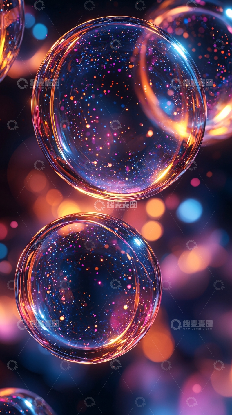 高清大图下载【趣麦麦图】绚丽多彩的玻璃球