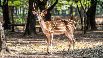 森林里一只梅花鹿
