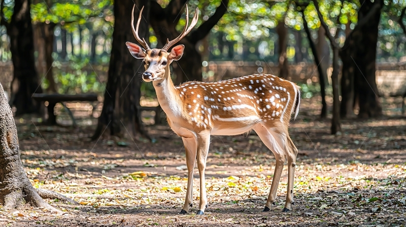 森林里一只梅花鹿