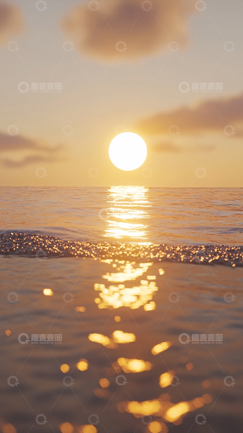 高清大图下载【趣麦麦图】海边日落