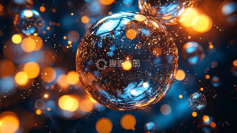 高清大图下载【趣麦麦图】闪烁光芒的透明球体