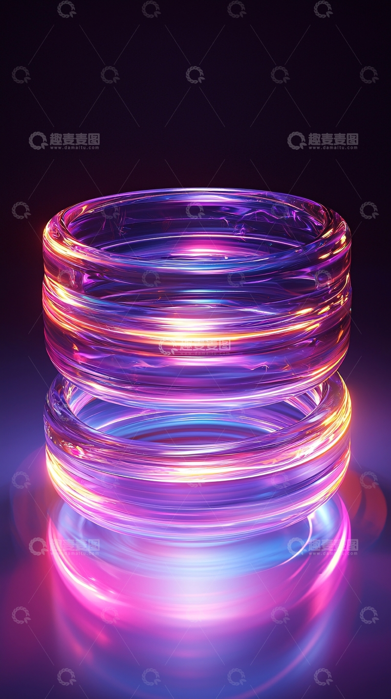 高清大图下载【趣麦麦图】紫色发光环状物