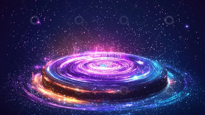 高清大图下载【趣麦麦图】星空下的漩涡平台