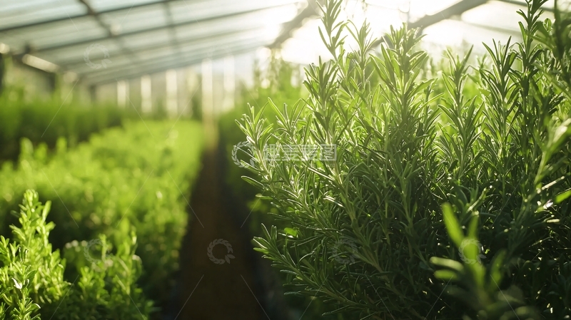 高清大图下载【趣麦麦图】阳光下温室里的绿色植物