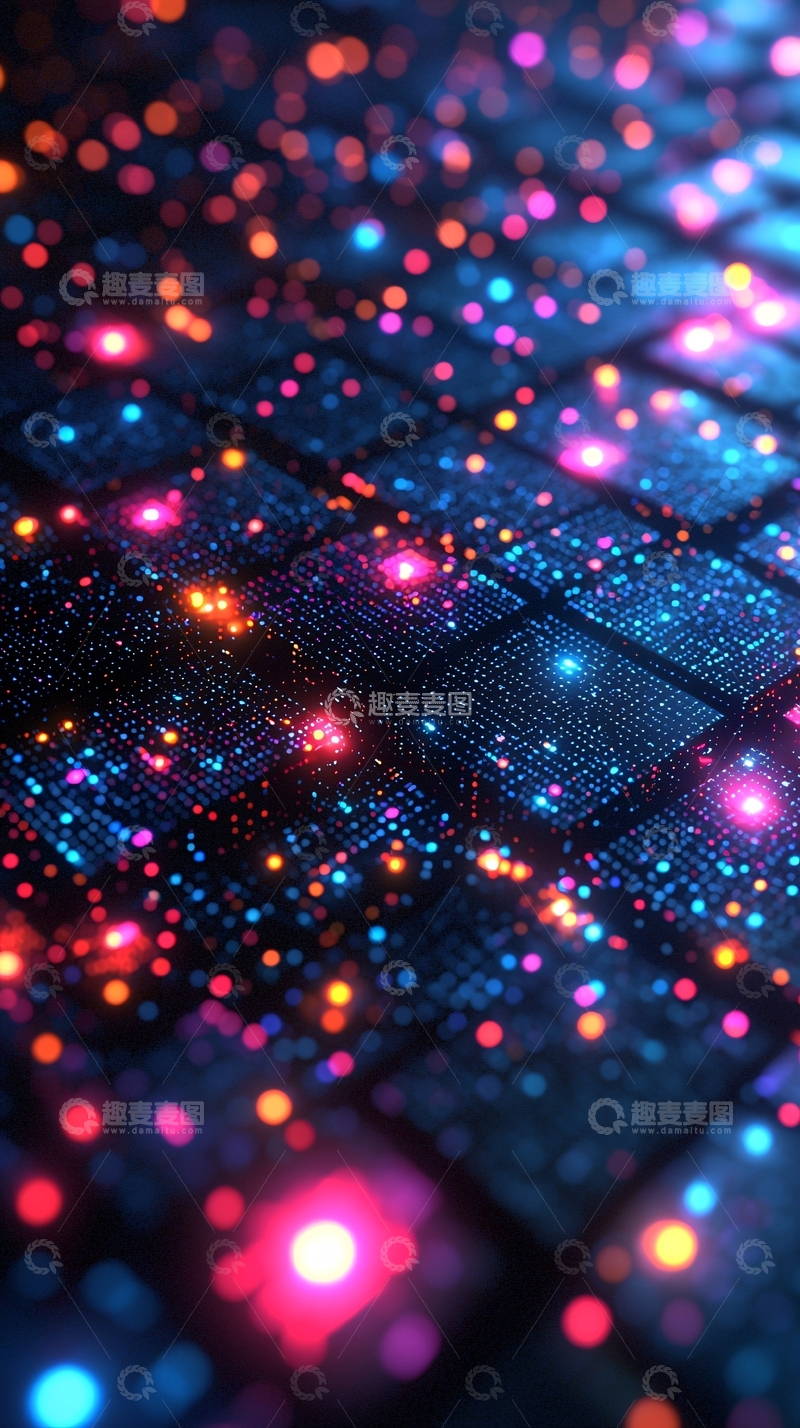 高清大图下载【趣麦麦图】科技感电路板发光粒子