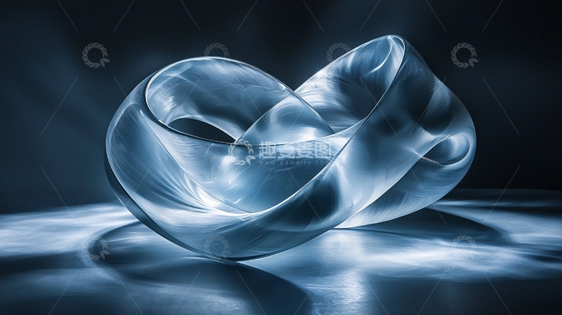 高清大图下载【趣麦麦图】蓝色玻璃雕塑