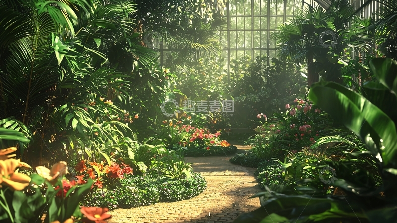 高清大图下载【趣麦麦图】热带雨林花园小径