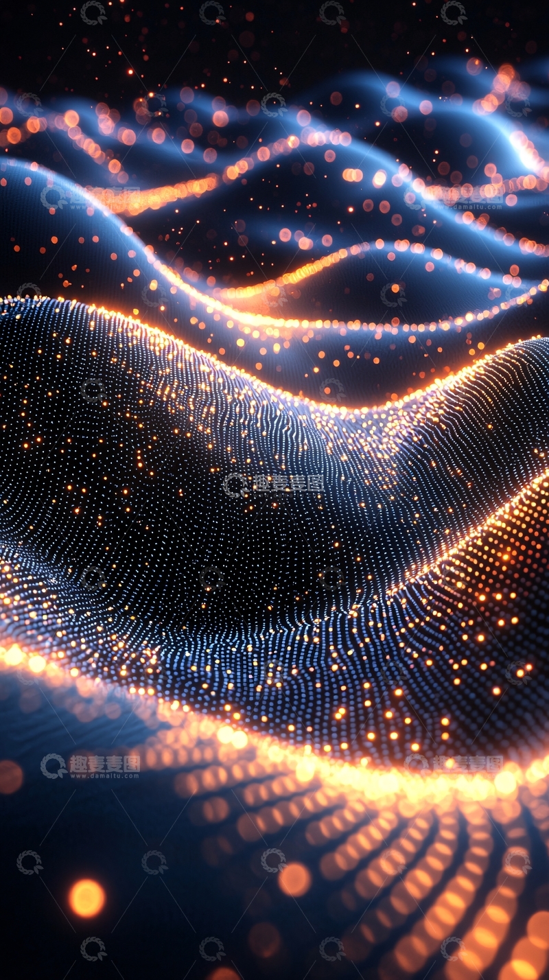 高清大图下载【趣麦麦图】光点粒子波浪