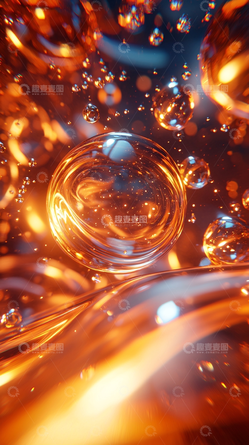 高清大图下载【趣麦麦图】炽热液体中的气泡