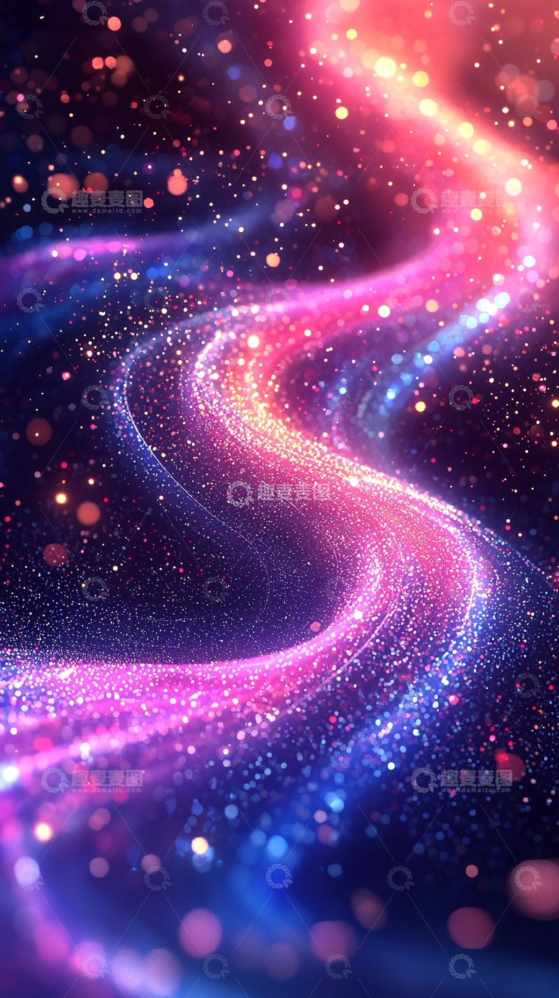 高清大图下载【趣麦麦图】绚丽星光汇聚的曲线