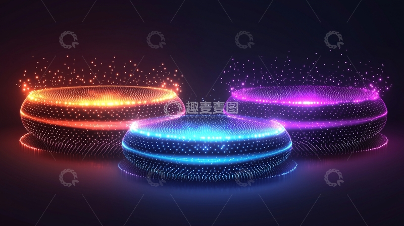 高清大图下载【趣麦麦图】彩色发光台座