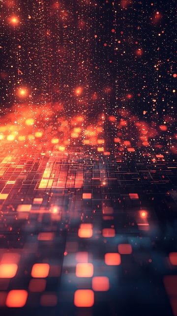 闪耀的红色像素化星空背景