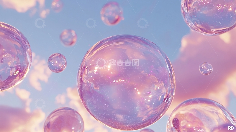 高清大图下载【趣麦麦图】粉色泡泡