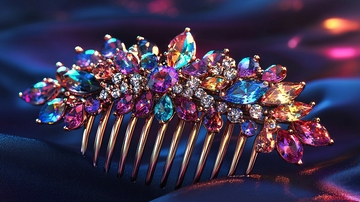 彩色宝石发梳