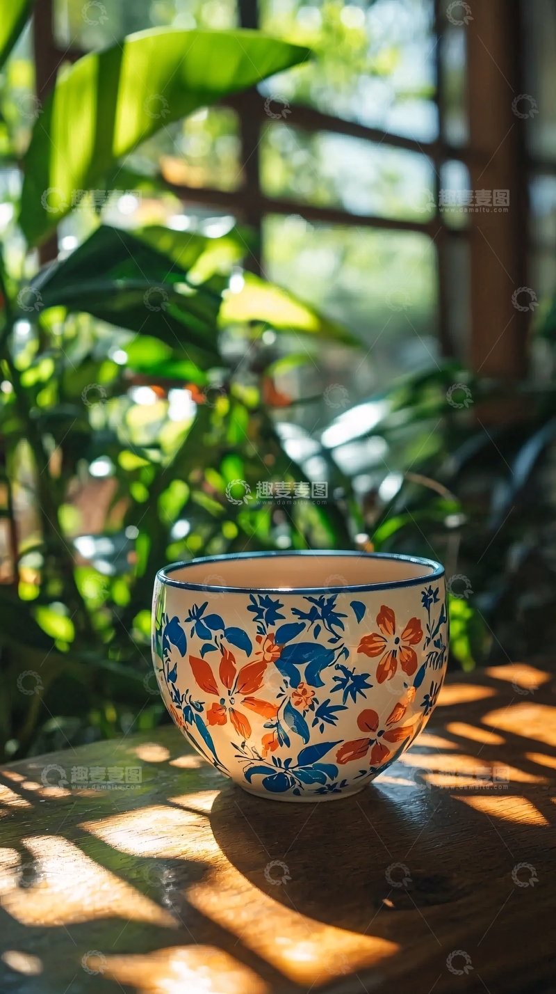 高清大图下载【趣麦麦图】手绘花卉瓷碗