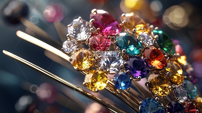 高清大图下载【趣麦麦图】彩色宝石发饰