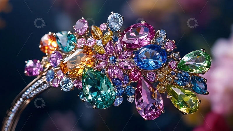 高清大图下载【趣麦麦图】彩色宝石手镯