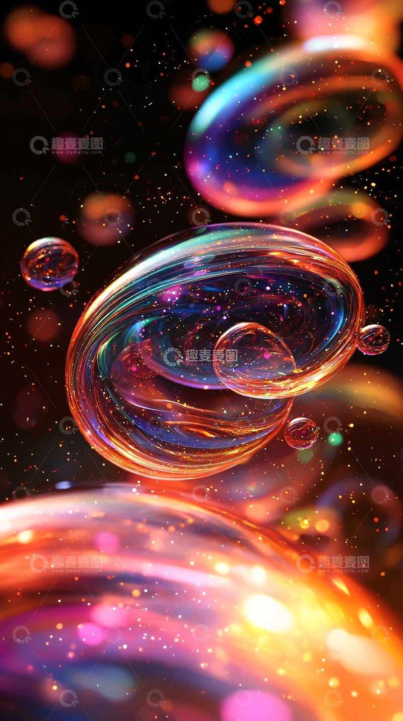 高清大图下载【趣麦麦图】绚丽多彩的泡泡宇宙