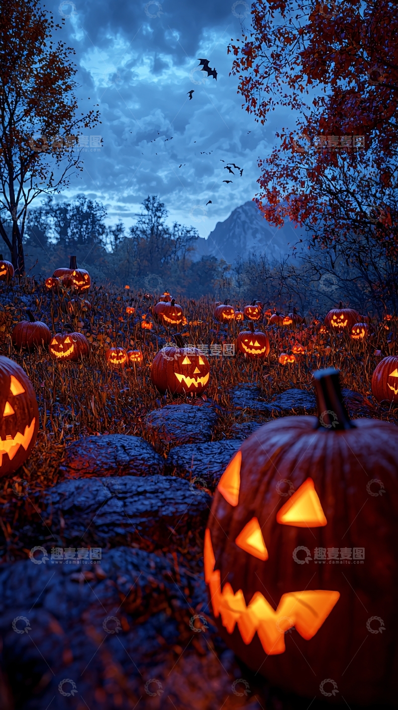 高清大图下载【趣麦麦图】万圣节南瓜田