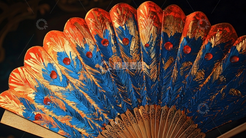 高清大图下载【趣麦麦图】彩色羽毛扇子