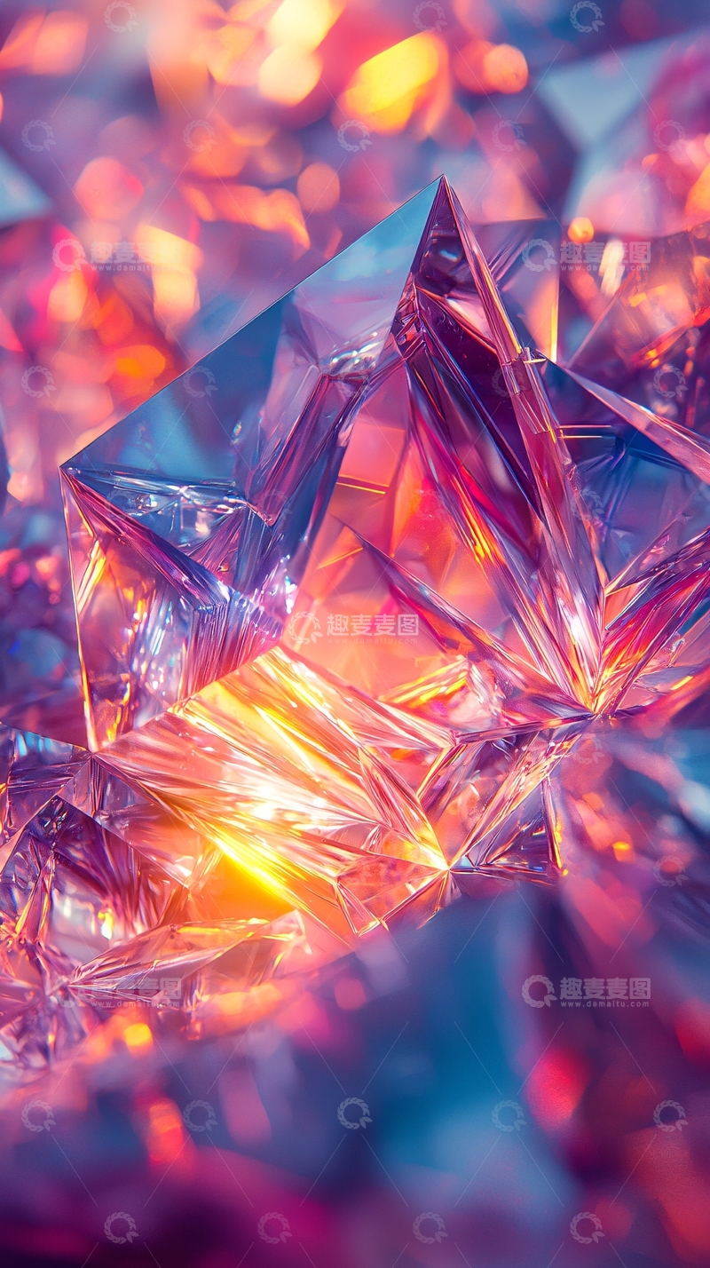 高清大图下载【趣麦麦图】彩色水晶簇