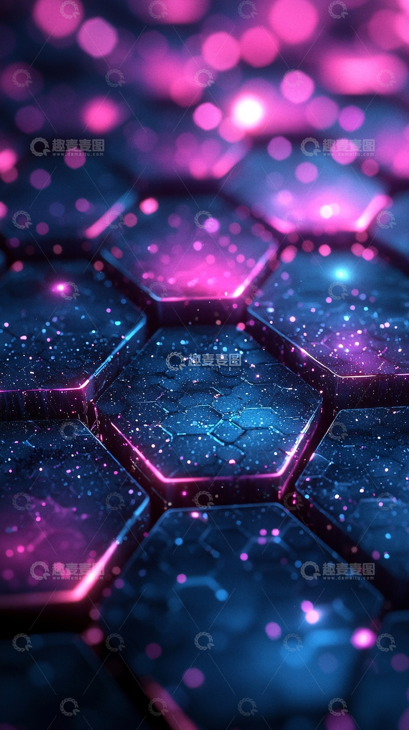 高清大图下载【趣麦麦图】蜂窝状科技感背景