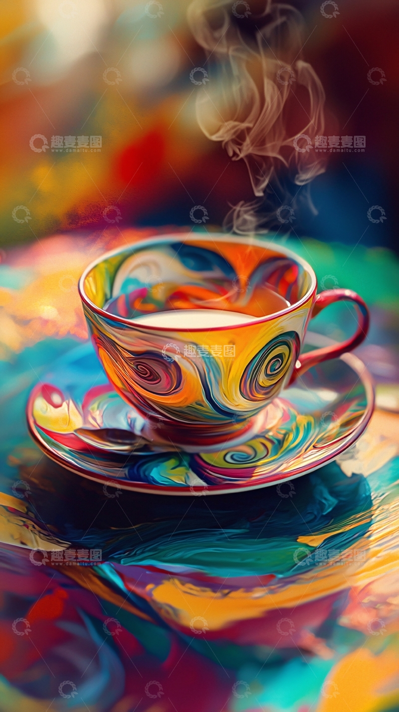 高清大图下载【趣麦麦图】彩色咖啡杯