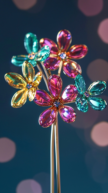 彩色水晶花饰