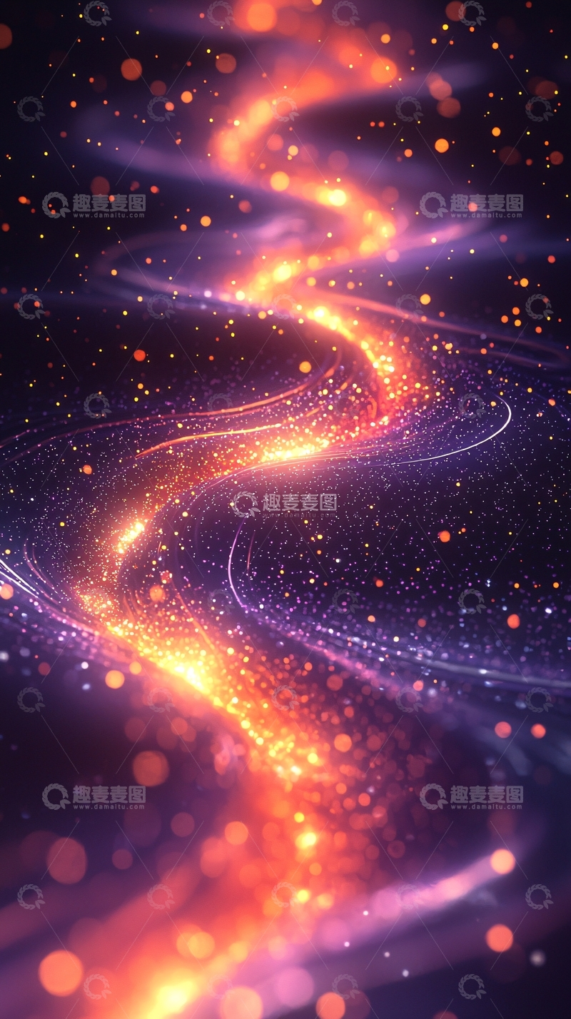 高清大图下载【趣麦麦图】星空光路延伸至远方