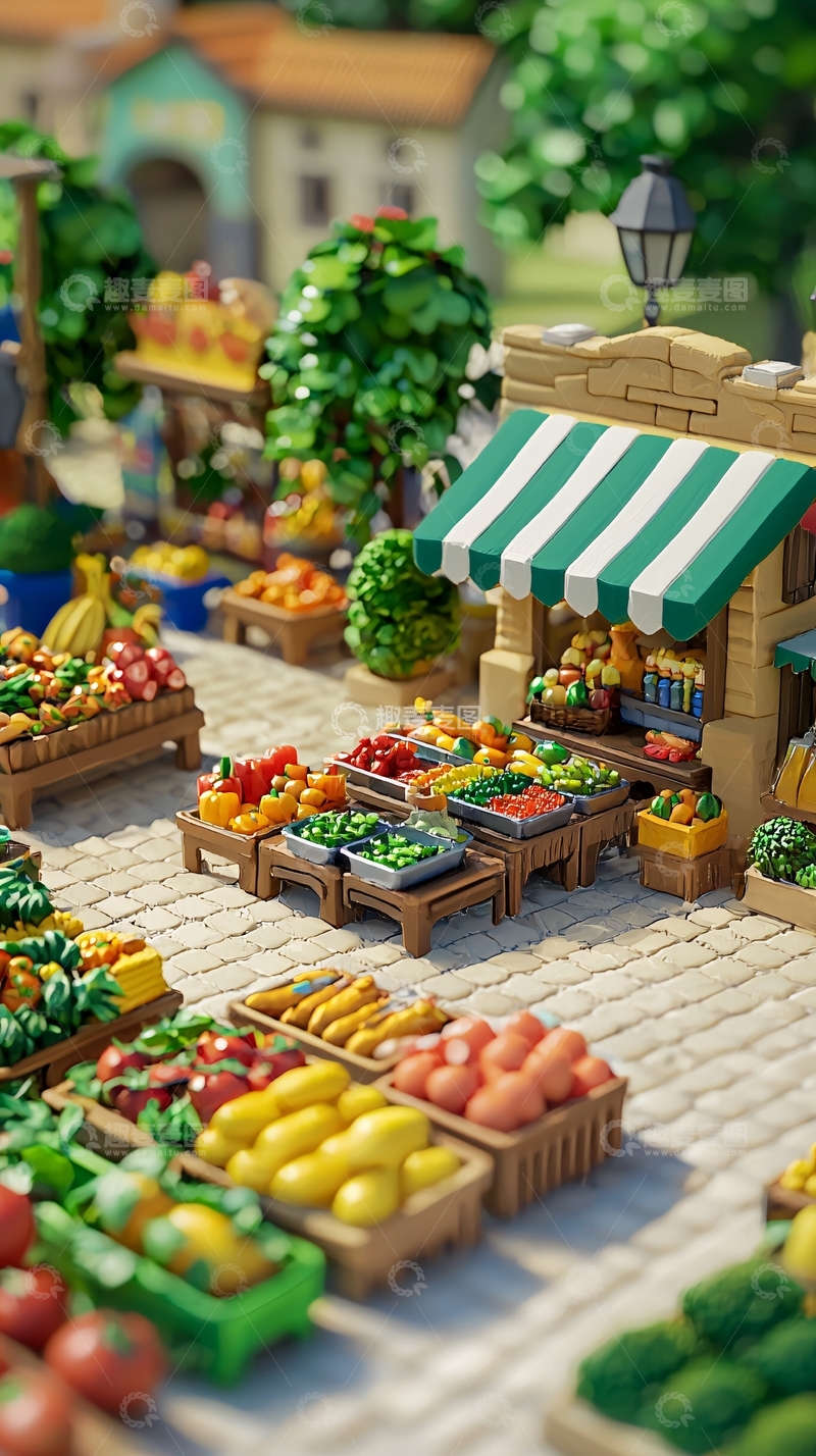 高清大图下载【趣麦麦图】迷你田园蔬菜市场