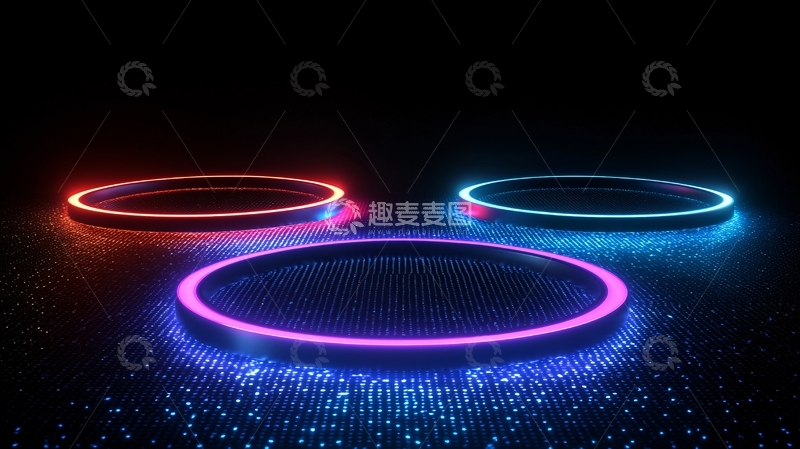 高清大图下载【趣麦麦图】炫彩霓虹灯光环