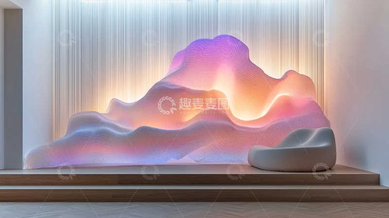 高清大图下载【趣麦麦图】流光溢彩的抽象雕塑