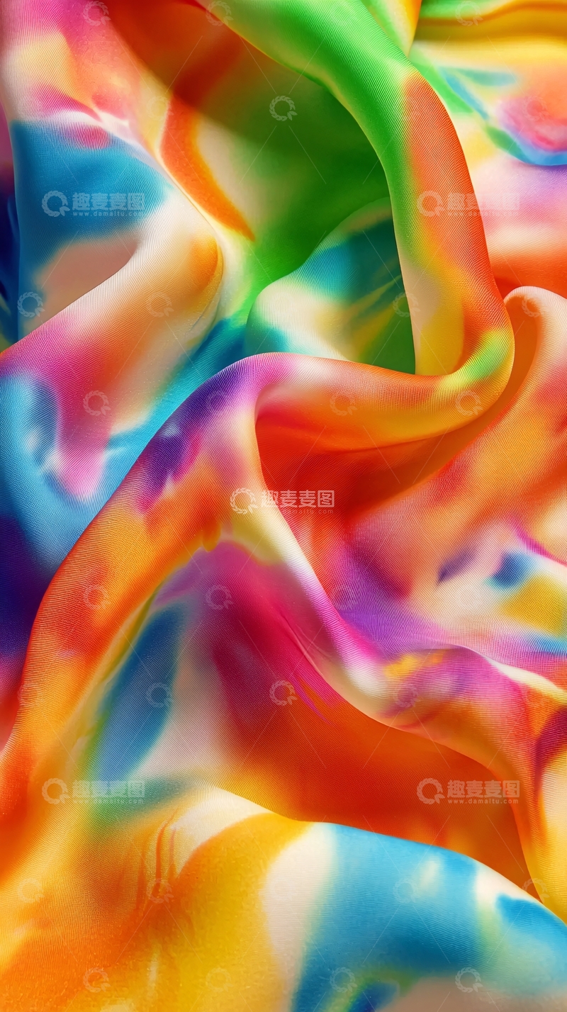 高清大图下载【趣麦麦图】彩色丝绸布料质感
