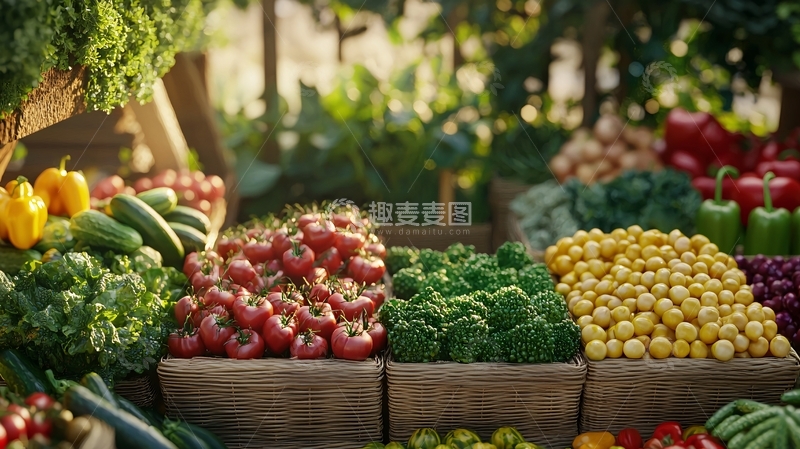 高清大图下载【趣麦麦图】新鲜蔬果农贸市场