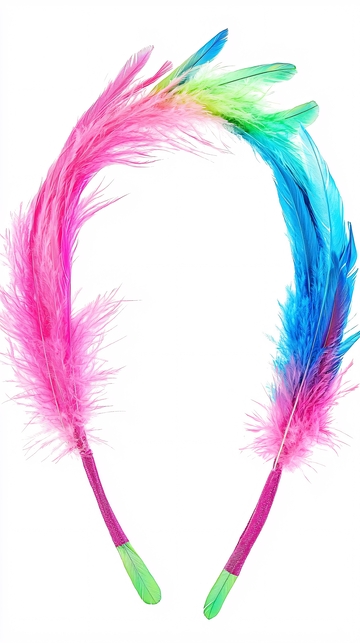 彩虹羽毛发带