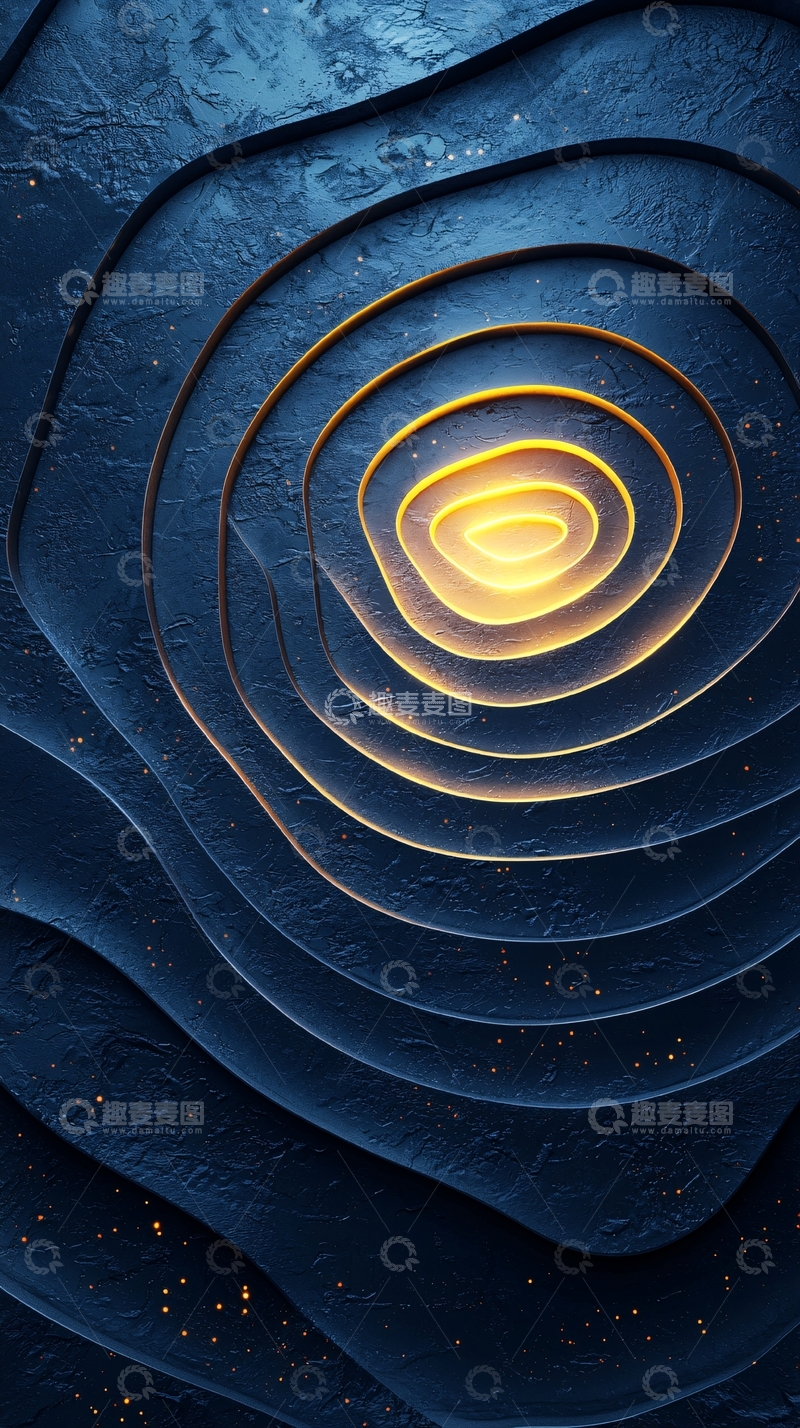 高清大图下载【趣麦麦图】发光同心圆纹理