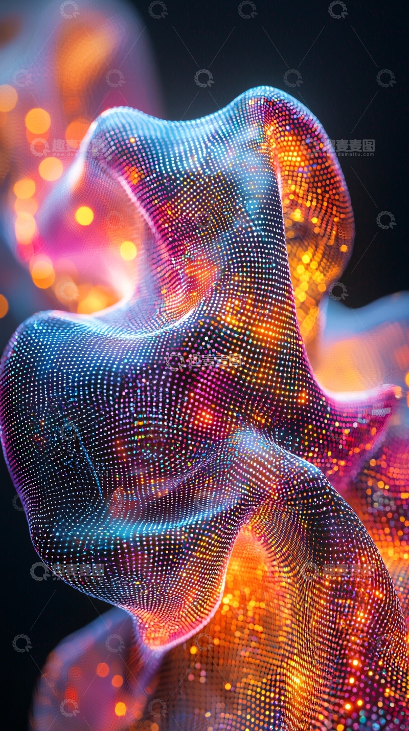 高清大图下载【趣麦麦图】抽象发光粒子结构