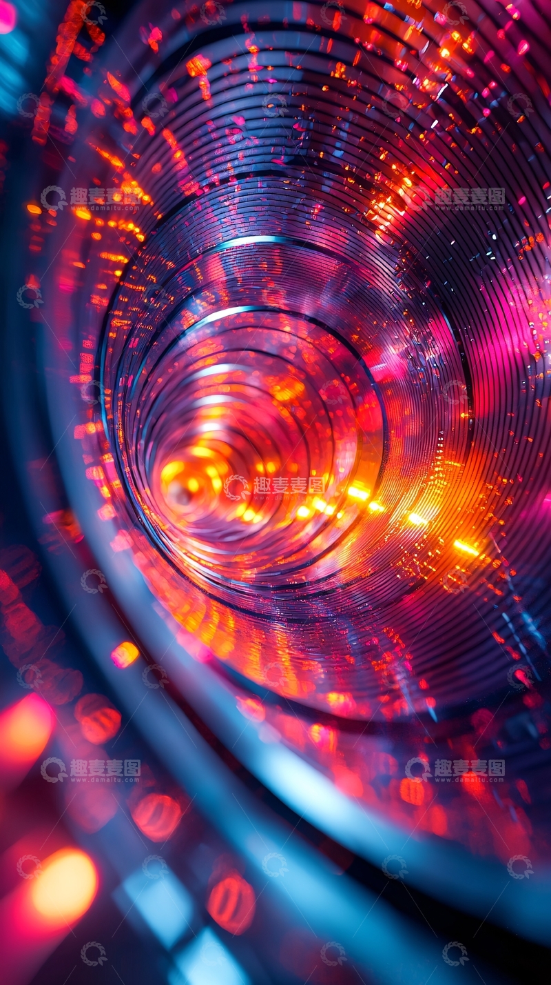 高清大图下载【趣麦麦图】深邃的圆形隧道光影