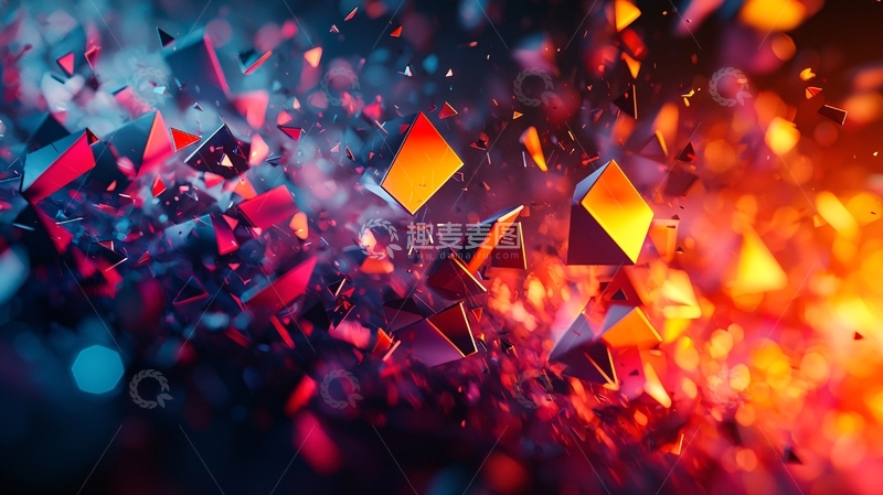 高清大图下载【趣麦麦图】爆炸的几何碎片