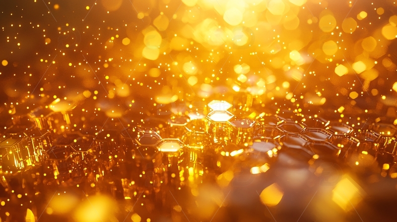 高清大图下载【趣麦麦图】金色光芒闪耀的液体