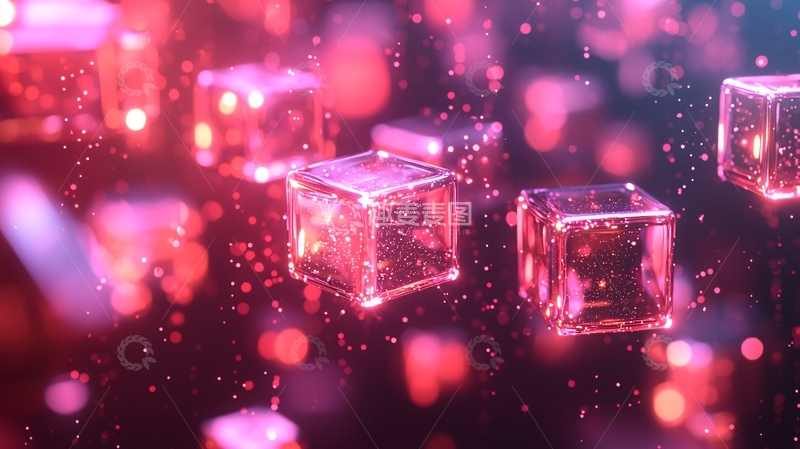 高清大图下载【趣麦麦图】粉色透明立方体