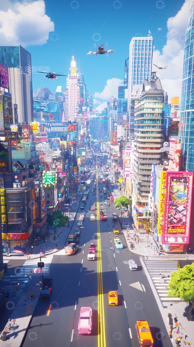 高清大图下载【趣麦麦图】未来都市街景3