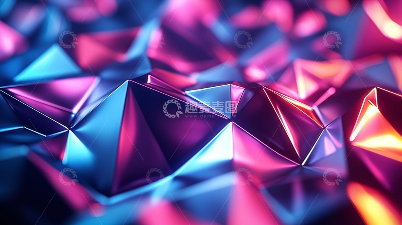 高清大图下载【趣麦麦图】多边形金属质感未来主义背景