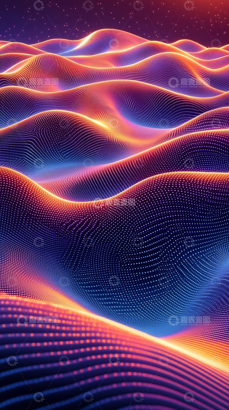 高清大图下载【趣麦麦图】发光波浪起伏表面