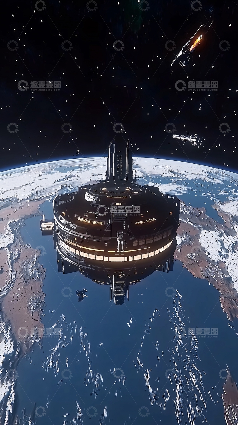 高清大图下载【趣麦麦图】太空轨道站