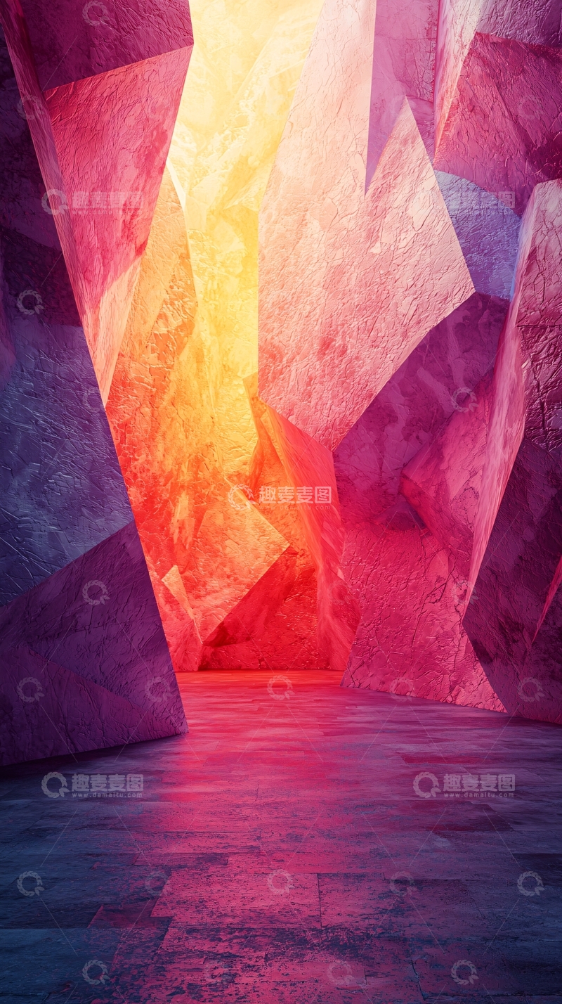 高清大图下载【趣麦麦图】绚丽水晶洞穴背景