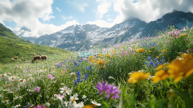 高清大图下载【趣麦麦图】山谷野花盛开
