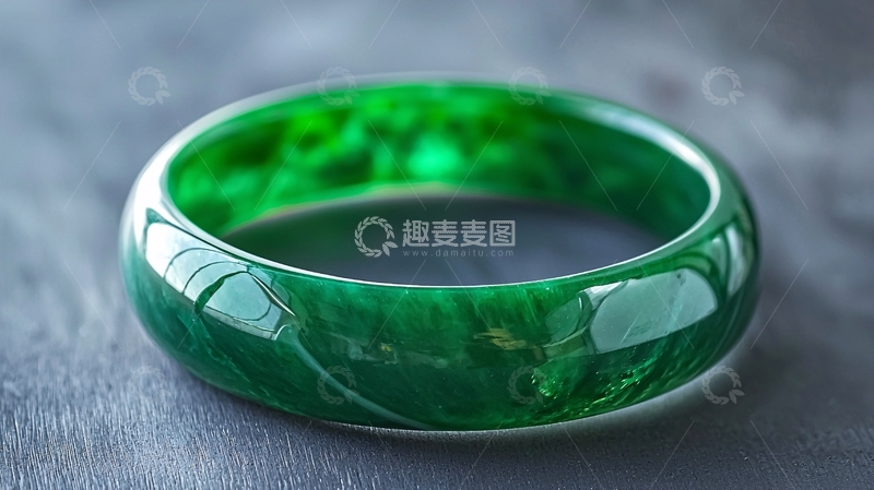 高清大图下载【趣麦麦图】翠绿色树脂手镯