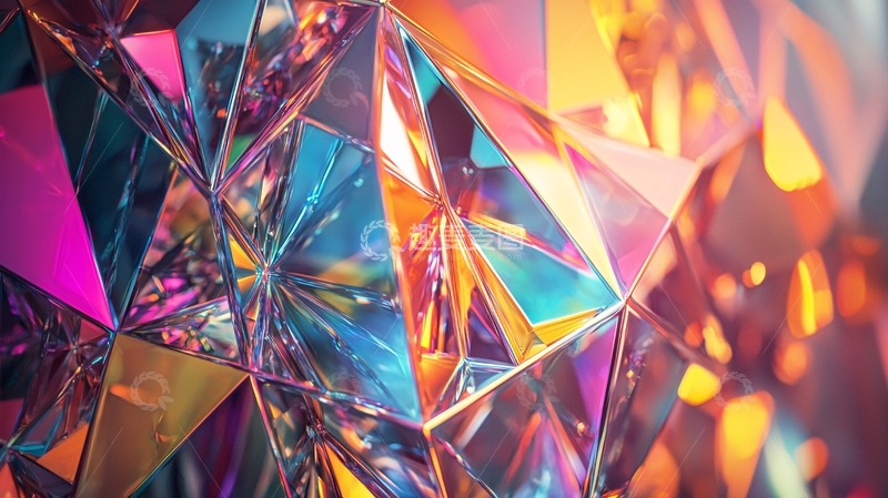高清大图下载【趣麦麦图】抽象几何彩色玻璃